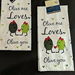 "Olive Me Loves Olive You"  Kitchen Towel.
